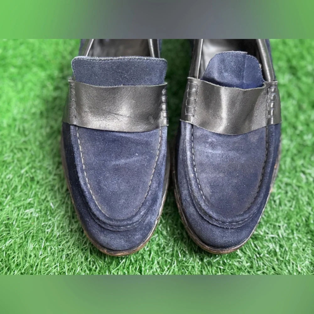 Pierre Hardy Blue and‎ Black Slip-On Loafers with Moccasin Toe Size 41